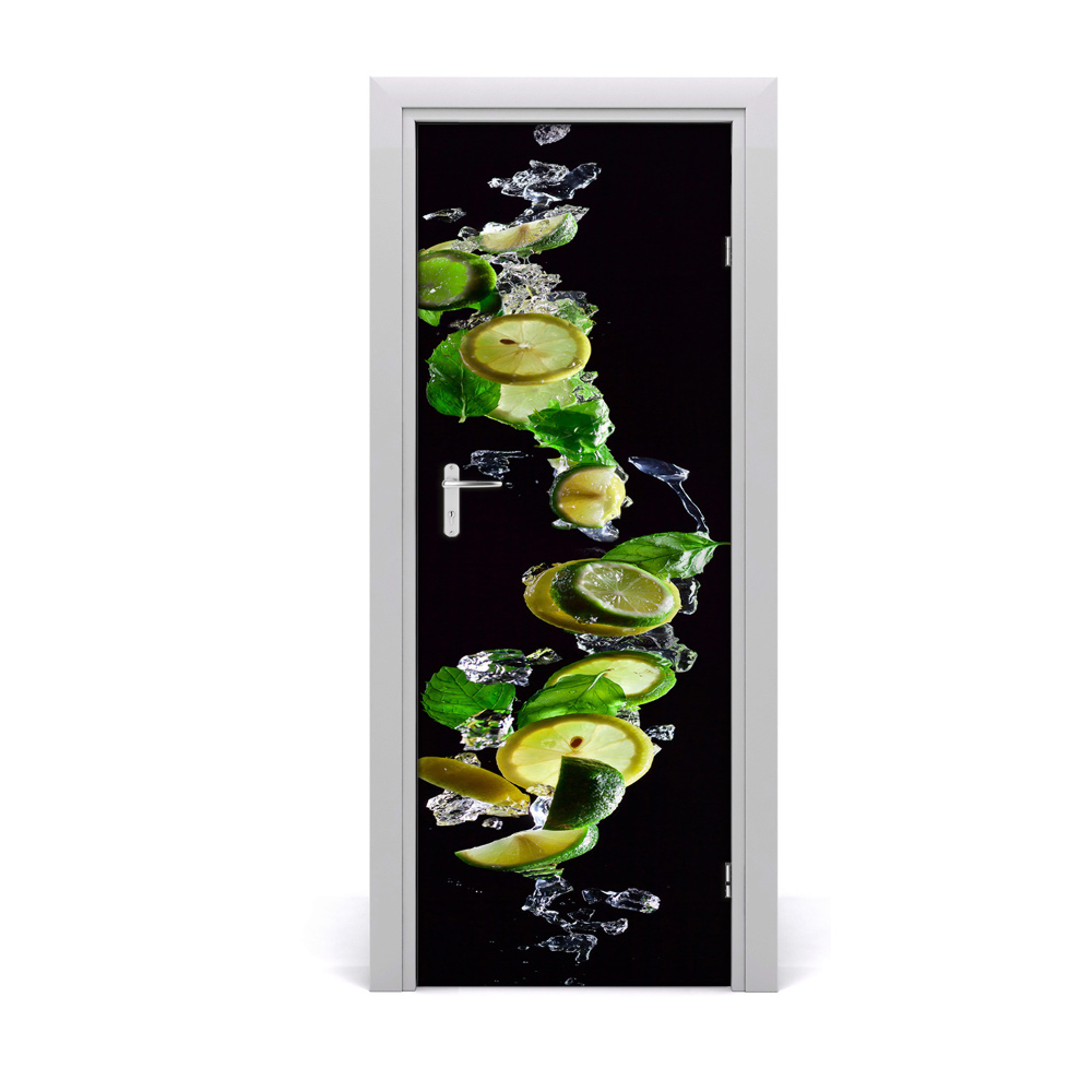 Okleina samoprzylepna na drzwi Limonki cytryny napój