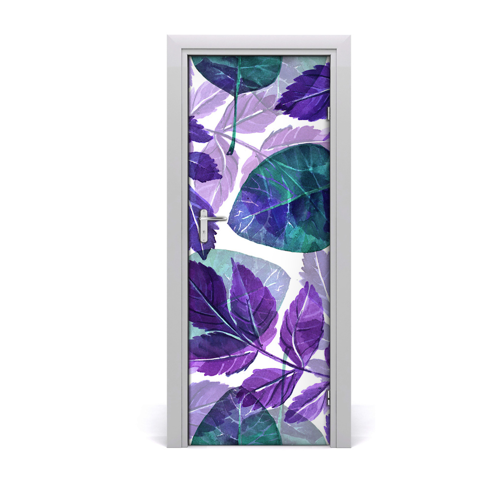 Okleina samoprzylepna fototapety na drzwi Fioletowe liście