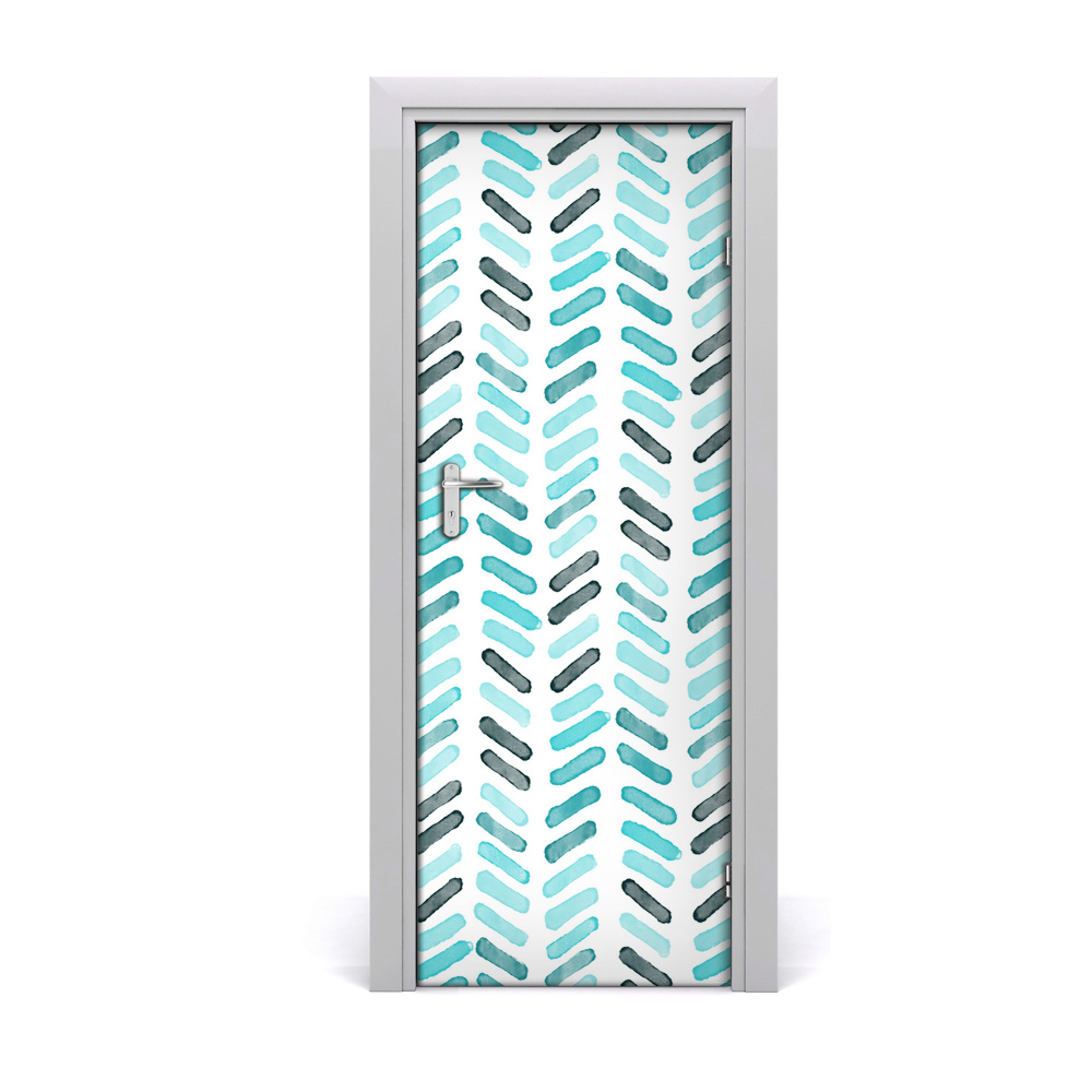 Naklejka fototapeta na drzwi Niebieska jodełka wzór