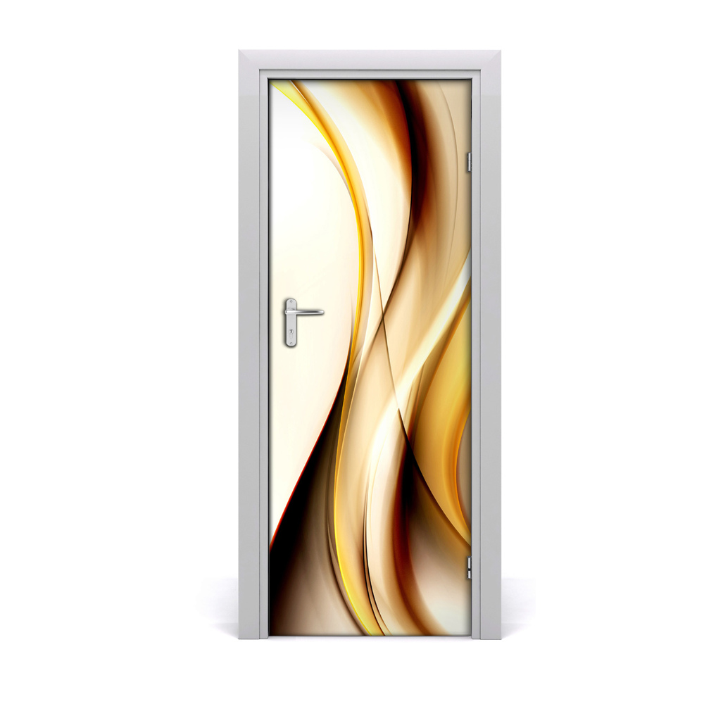 Naklejka samoprzylepna na drzwi Złota fala