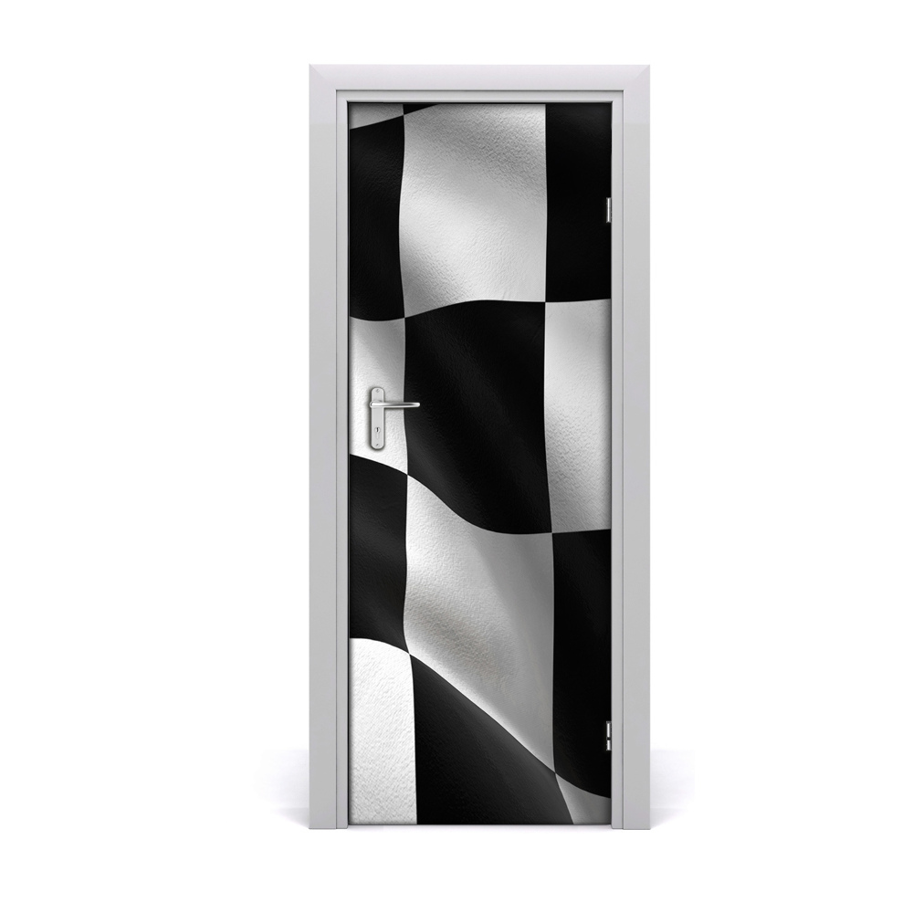 Naklejka fototapeta na drzwi Czarno-biała flaga tło