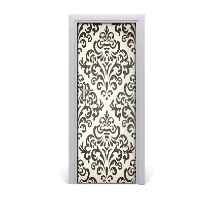 Naklejka fototapeta na drzwi Czarne ornamenty tło