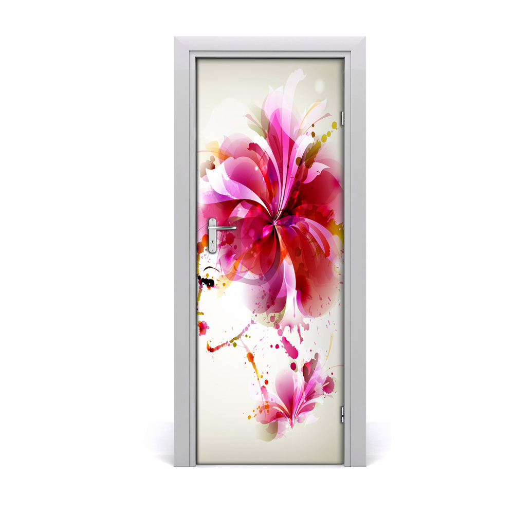 Naklejka samoprzylepna na drzwi Kobieta kwiat