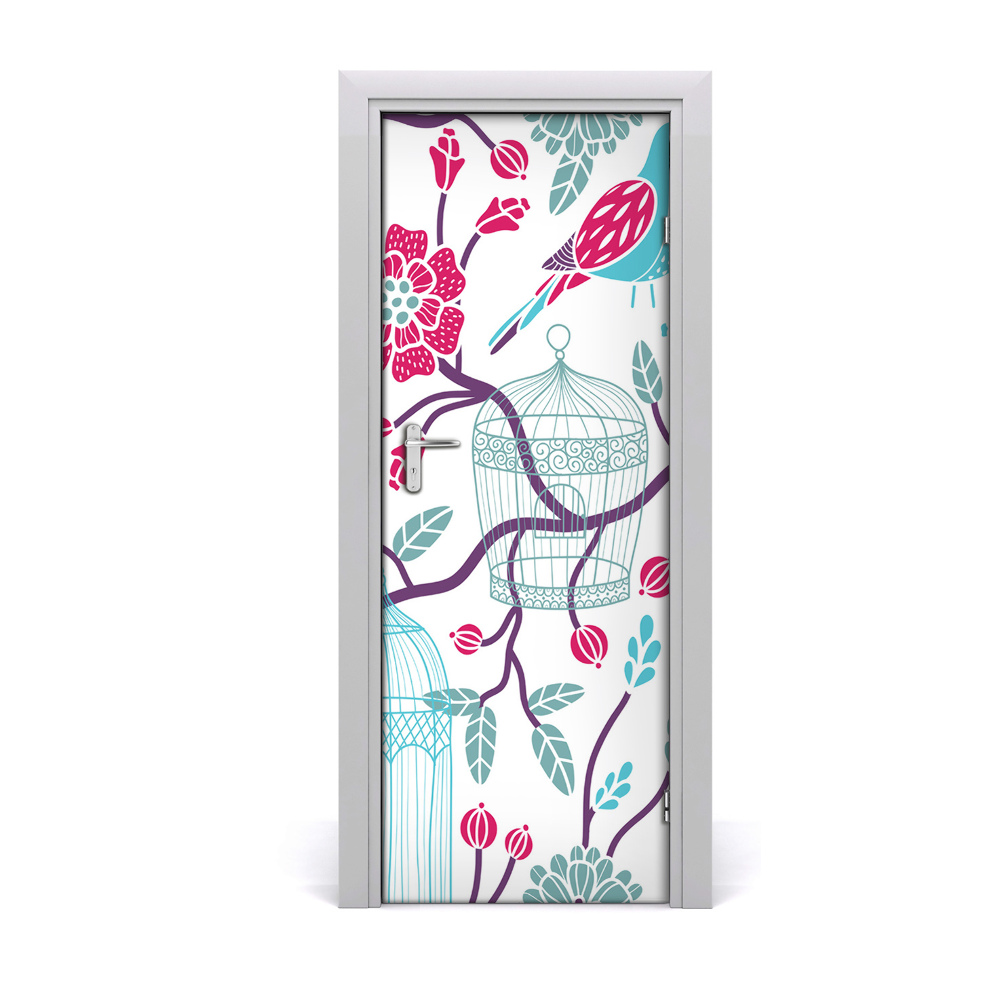 Naklejka samoprzylepna na drzwi Klatki dla ptaków