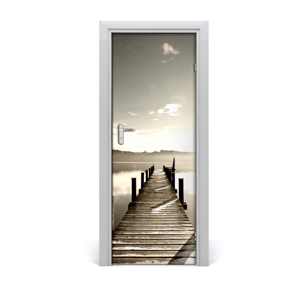 Fototapeta samoprzylepna na drzwi Drewniane molo szare