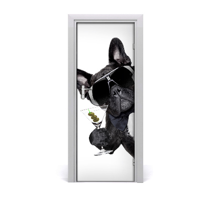 Naklejka samoprzylepna na drzwi Piez w okularach