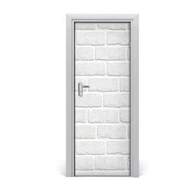 Naklejka fototapeta na drzwi Ceglana ściana biały mur