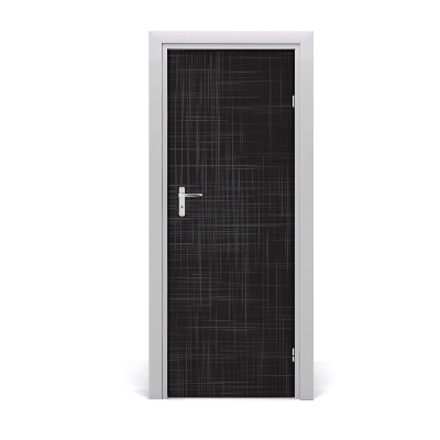 Naklejka fototapeta na drzwi Lniana czarna tekstura