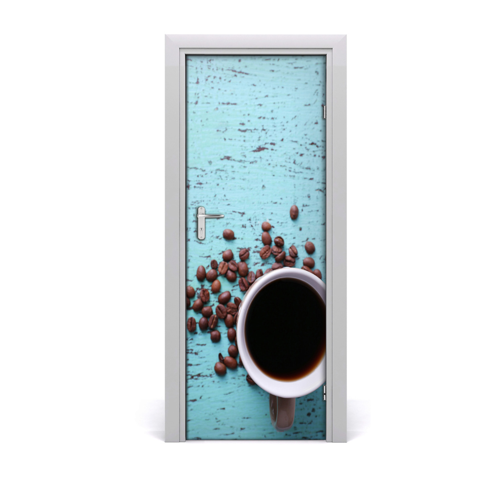 Naklejka na drzwi samoprzylepna Kawa ziarna
