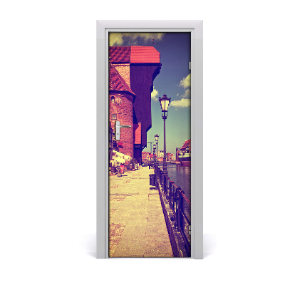 Fototapeta samoprzylepna na drzwi Latarnia uliczna nad morzem