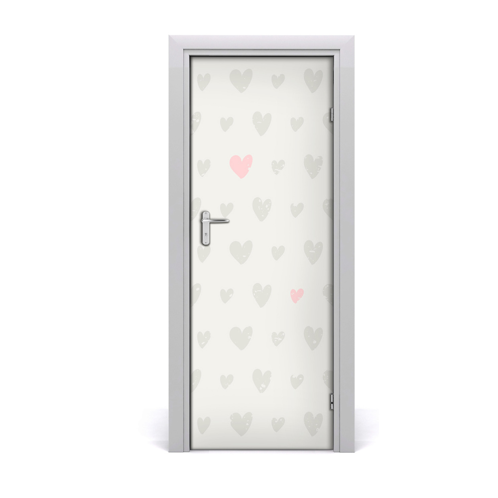 Naklejka fototapeta na drzwi Pastelowe serduszka tło
