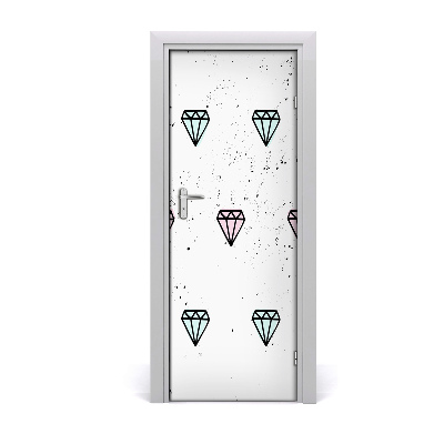 Naklejka fototapeta na drzwi Rysunkowe diamenty
