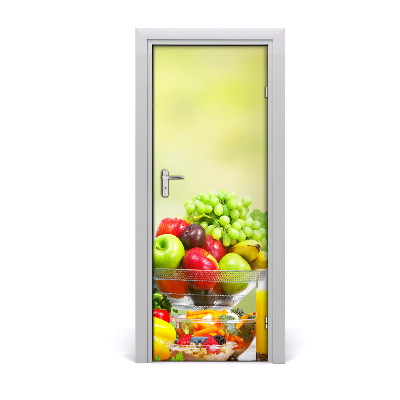 Naklejka na drzwi samoprzylepna Owocowe szaleństwo