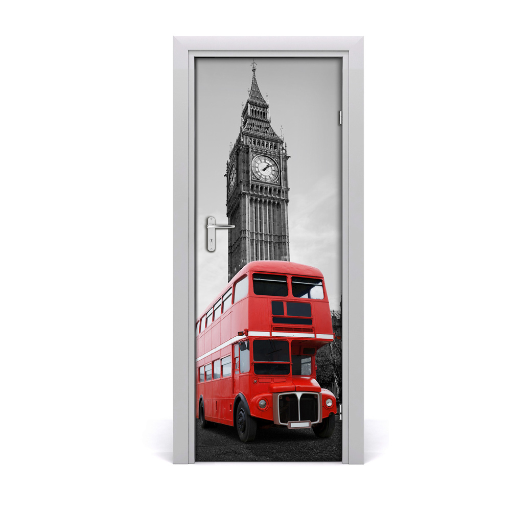 Fototapeta samoprzylepna drzwi Czerwony autobus Big Ben