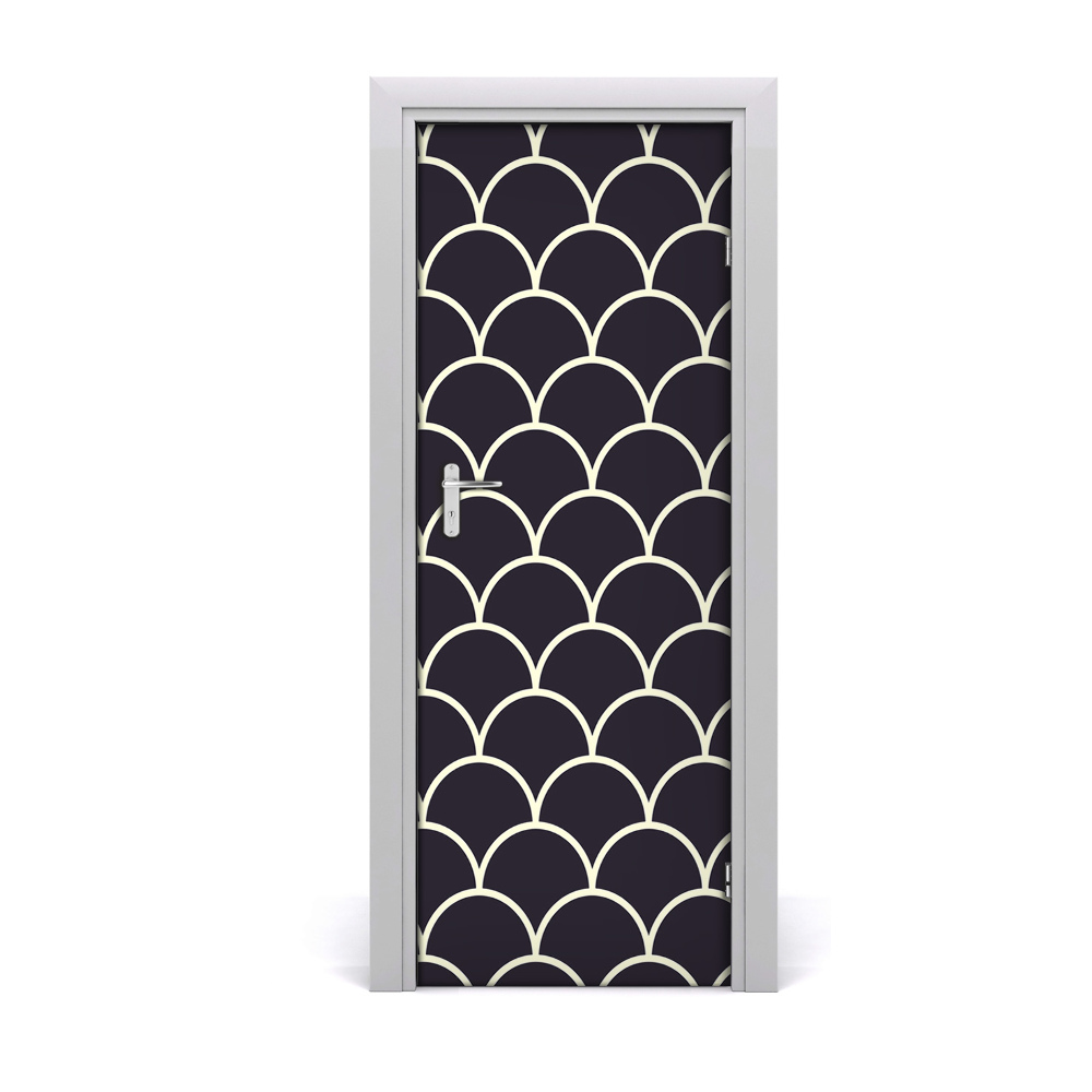 Naklejka fototapeta na drzwi Czarne rybie łuski