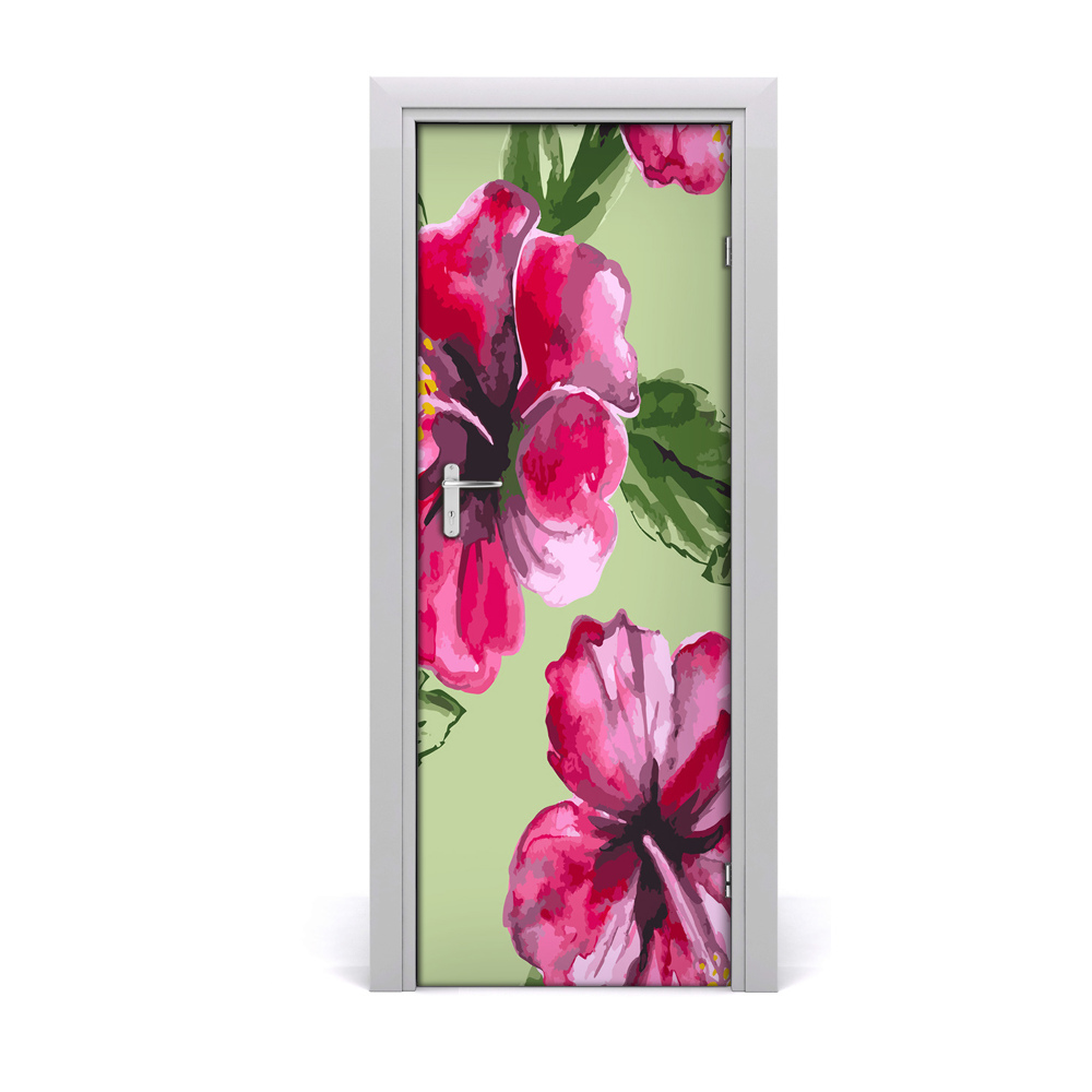 Okleina samoprzylepna na drzwi Hawajskie kwiaty