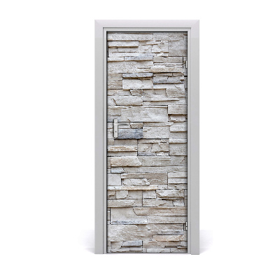 Naklejka fototapeta na drzwi Kamienna szara ściana