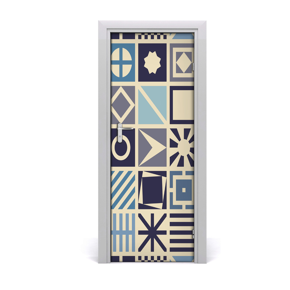 Naklejka fototapeta na drzwi Wzór w symbole w kwadratach