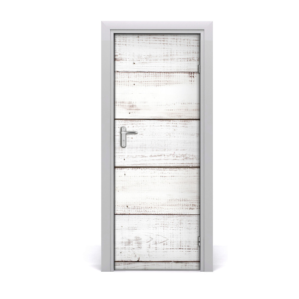 Naklejka fototapeta na drzwi Drewniana biała ściana