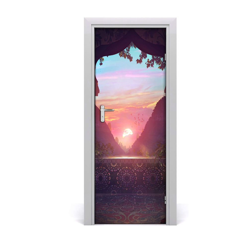 Fototapeta samoprzylepna drzwi Różowy wschód słońca