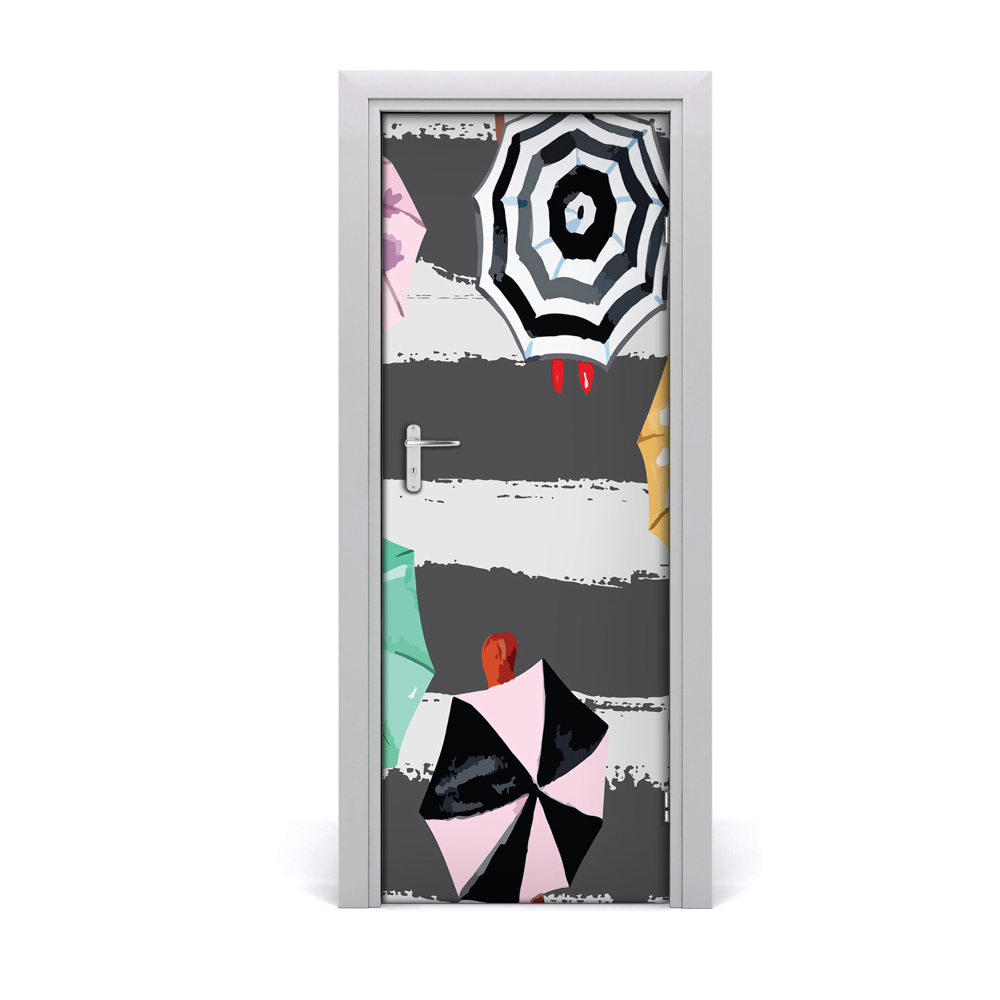 Naklejka fototapeta na drzwi Kolorowe abstrakcyjne parasole