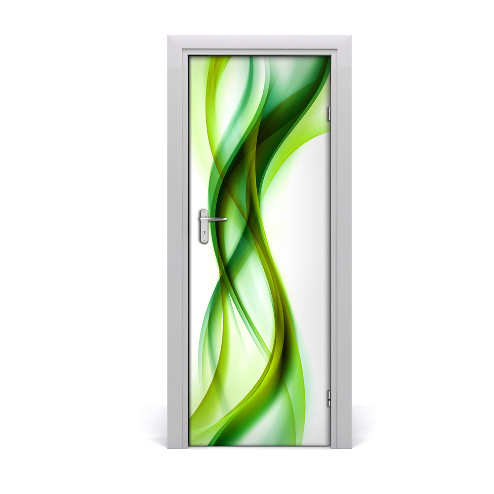 Naklejka samoprzylepna na drzwi Zielone fale