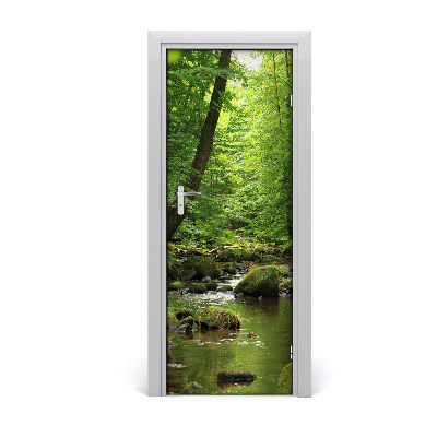 Naklejka fototapeta na drzwi Las i rzeka