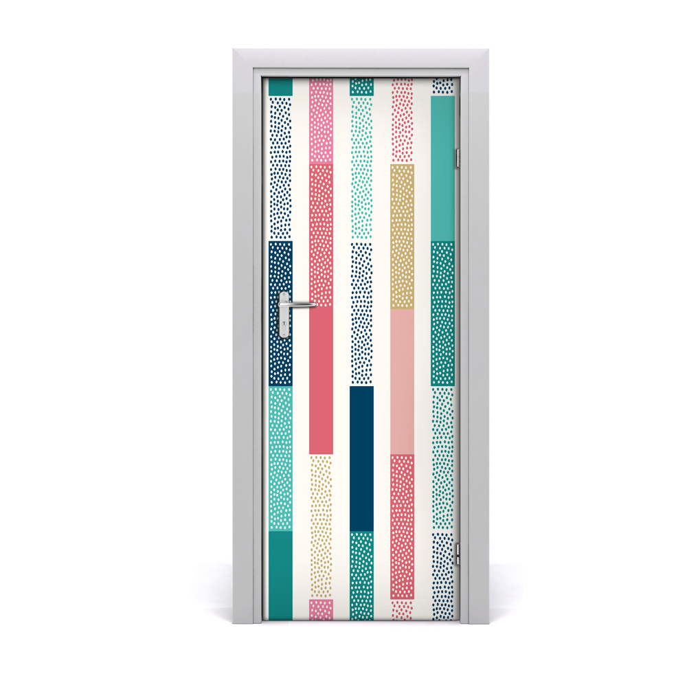 Naklejka fototapeta na drzwi Tęczowe pionowe paski