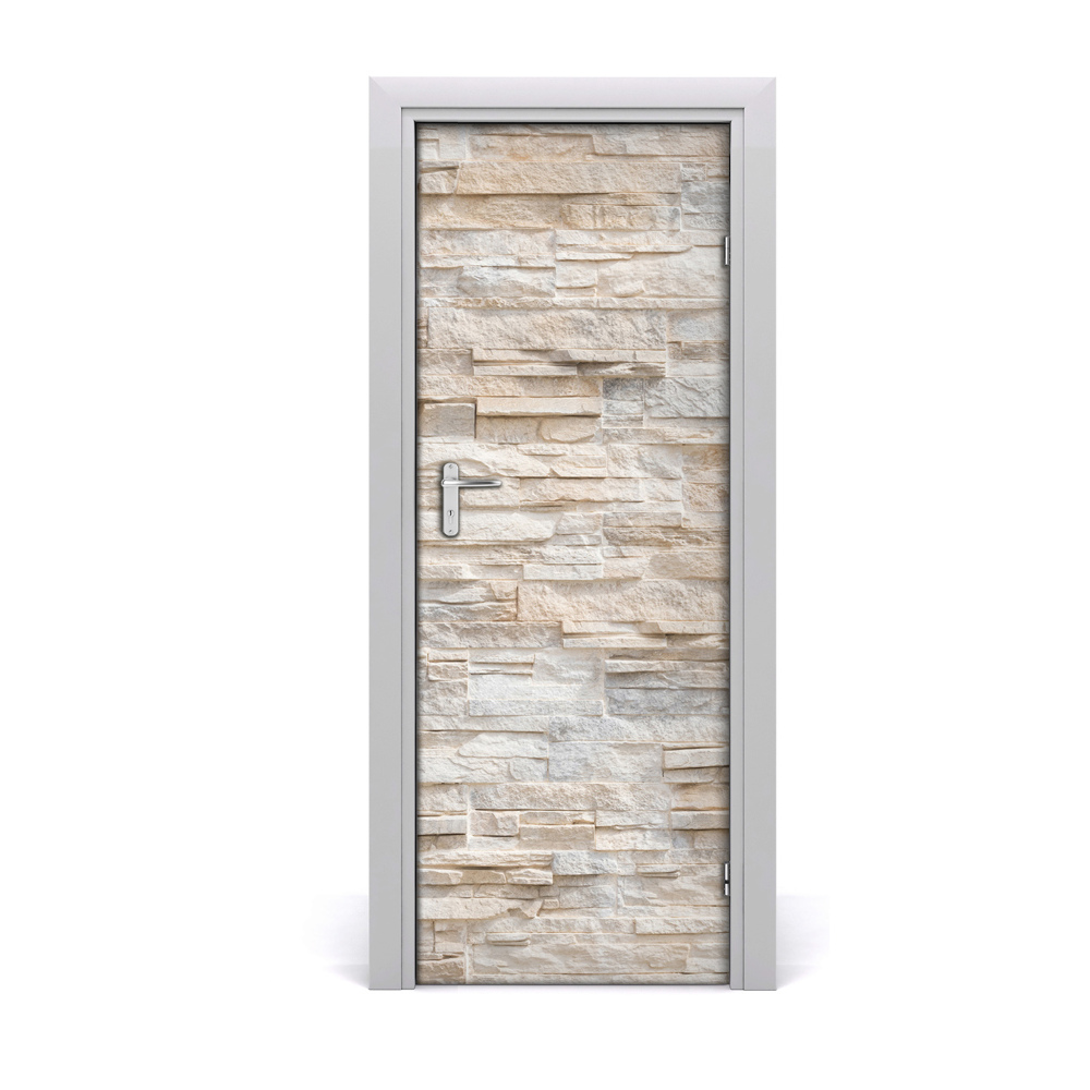 Naklejka fototapeta na drzwi Ceglana kamienna ściana