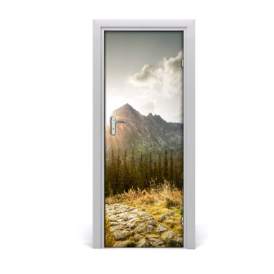 Naklejka fototapeta na drzwi Zachód słońca w Tatrach