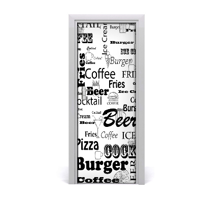 Fototapeta samoprzylepna drzwi Menu w restauracji czarno-białe