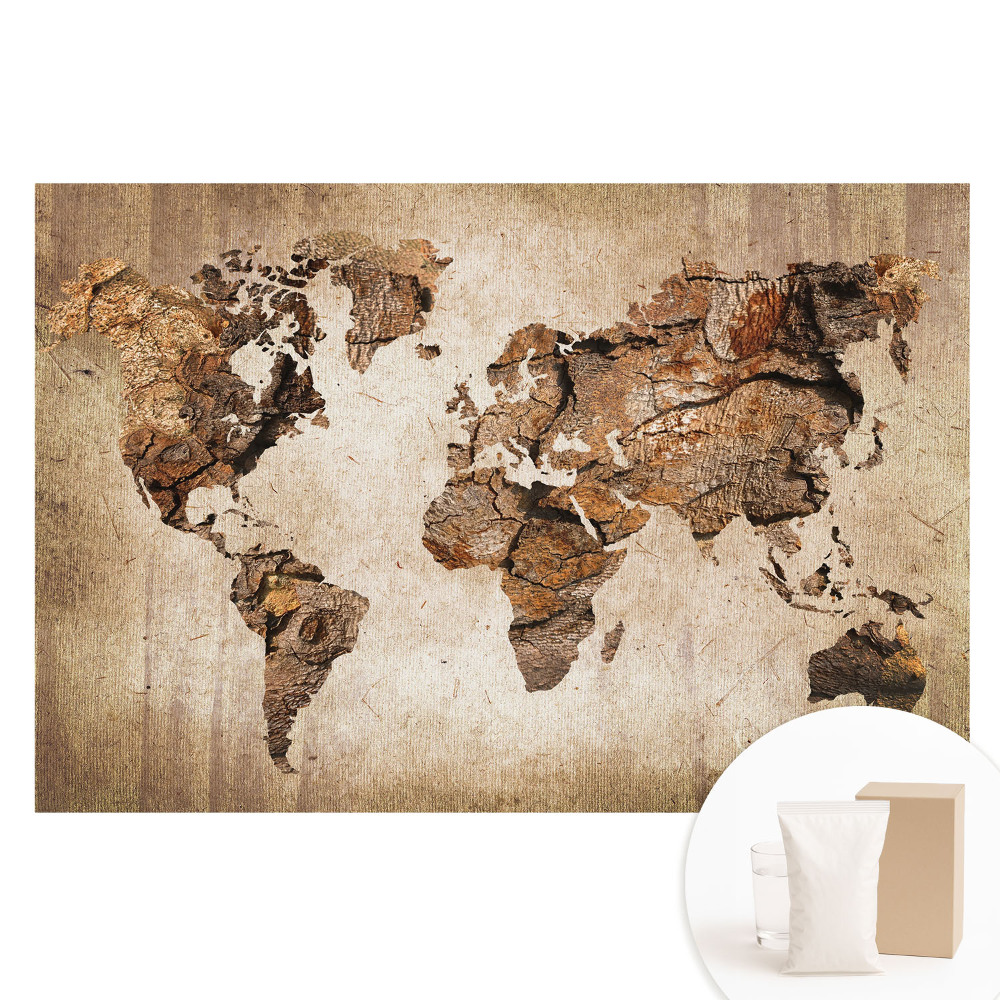 Fototapeta flizelinowa z nadrukiem Rustykalna mapa świata