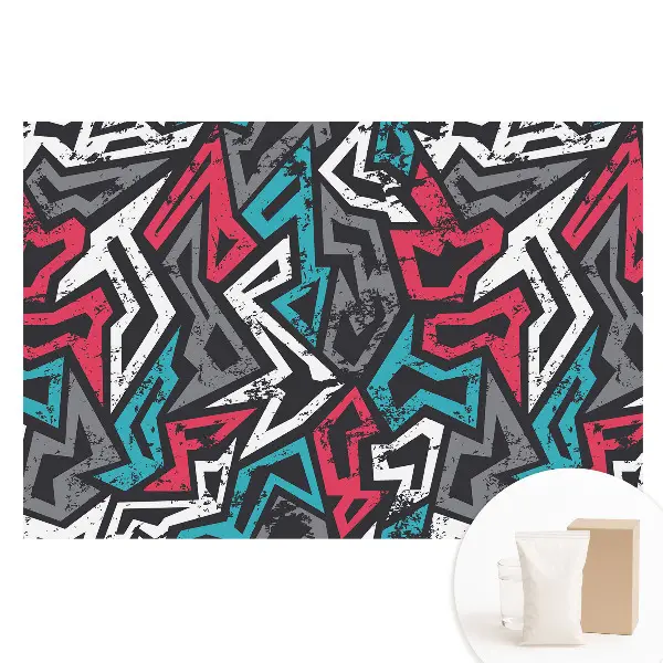 Fototapeta flizelinowa z nadrukiem geometryczne graffiti świeże energie