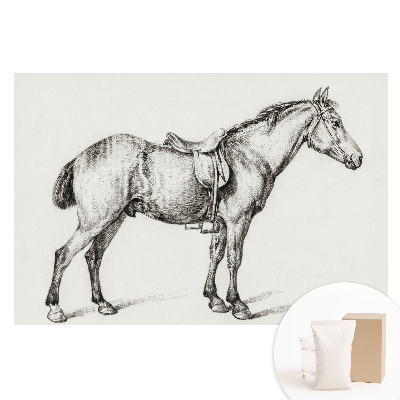 Tapeta fotograficzna flizelinowa Realistyczny koń z siodłem