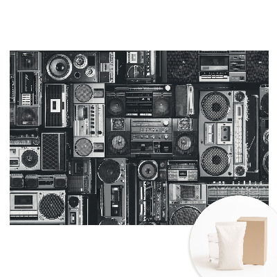 Tapeta fotograficzna flizelinowa Stylowy wzór retro z radioodbiornikami