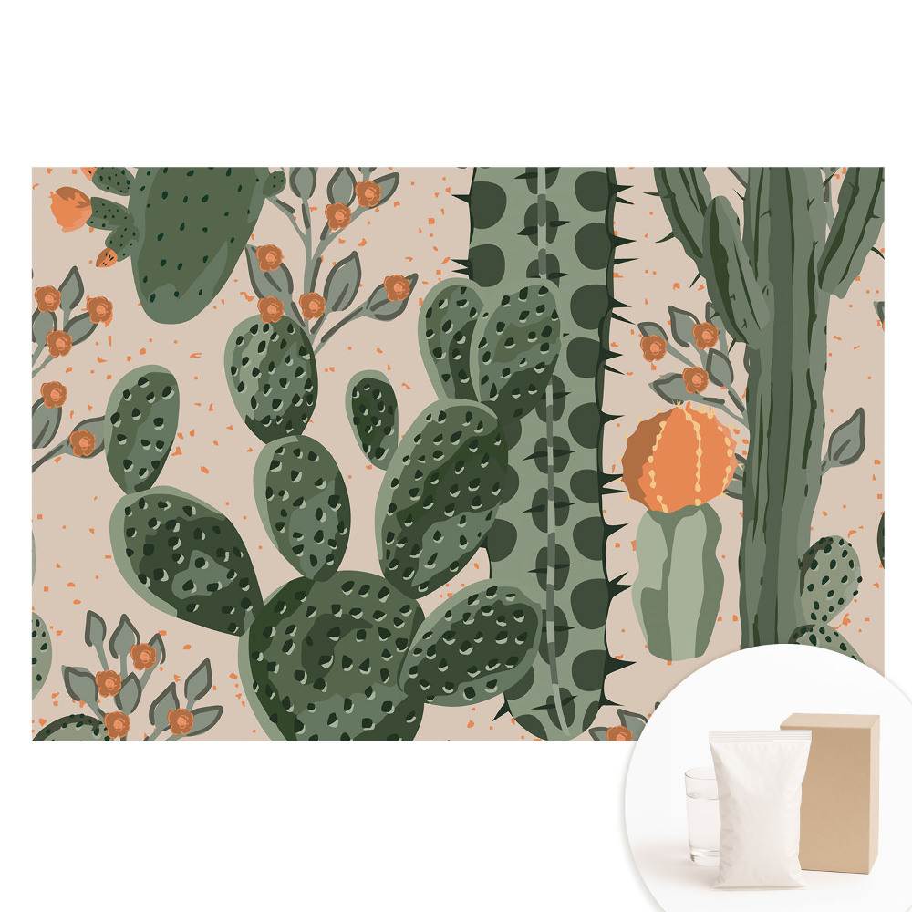 Fototapeta flizelinowa z nadrukiem Rośliny kaktusy nowoczesny wzór
