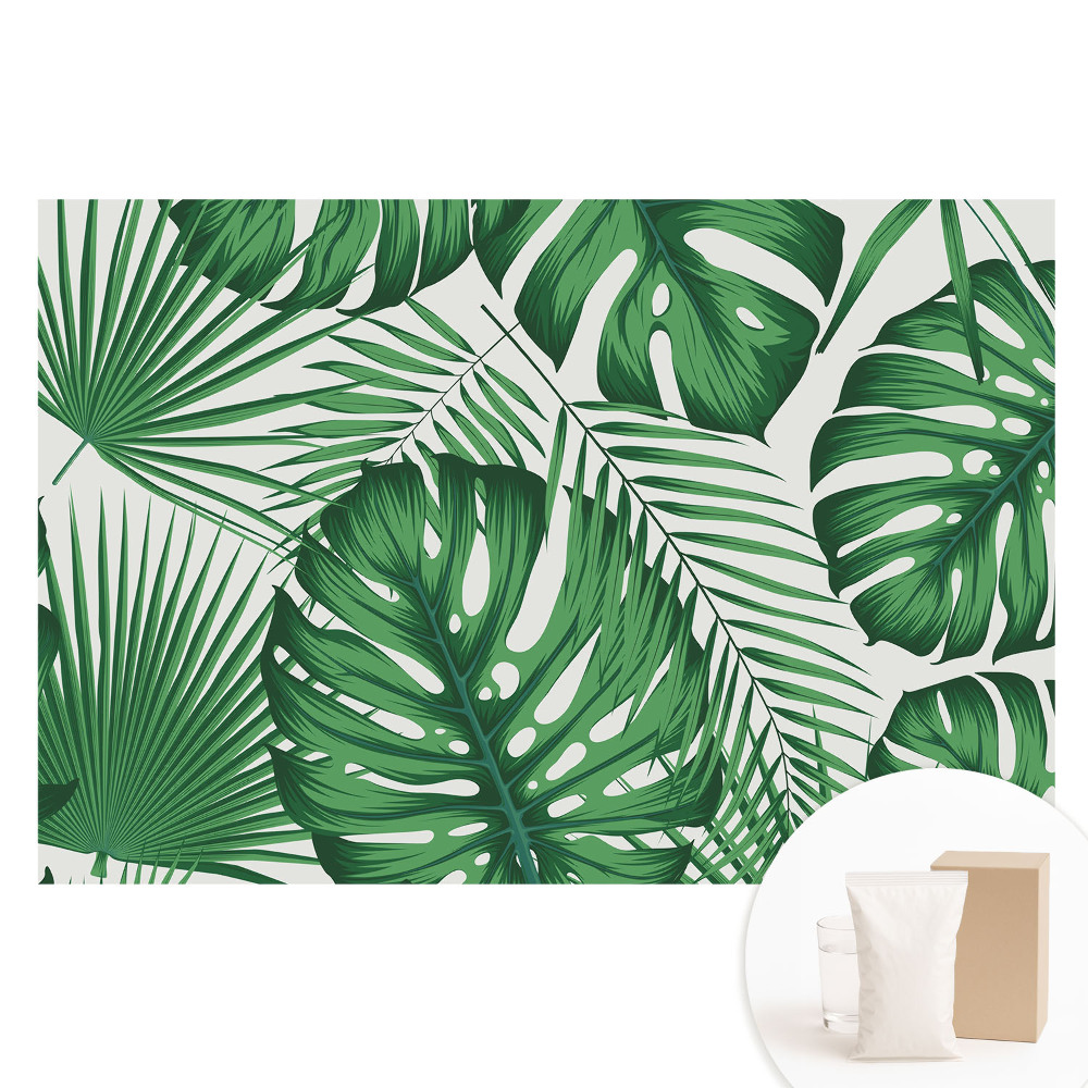 Fototapeta z nadrukiem na flizelinie Zielone liście tropikalne harmonia natury