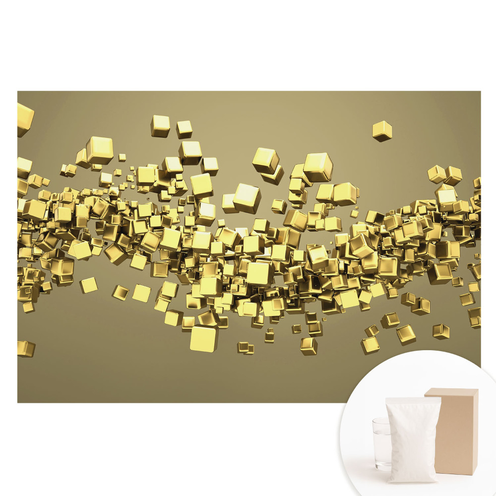 Fototapeta z nadrukiem na flizelinie Żółte sześciany w dynamicznej formie