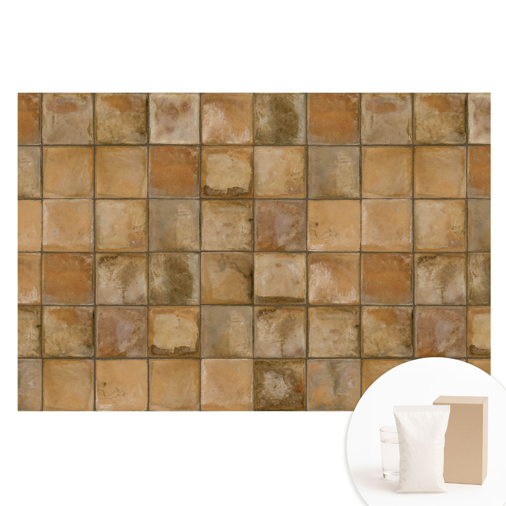 Fototapeta na flizelinie Kwadratowe płytki w ciepłych kolorach