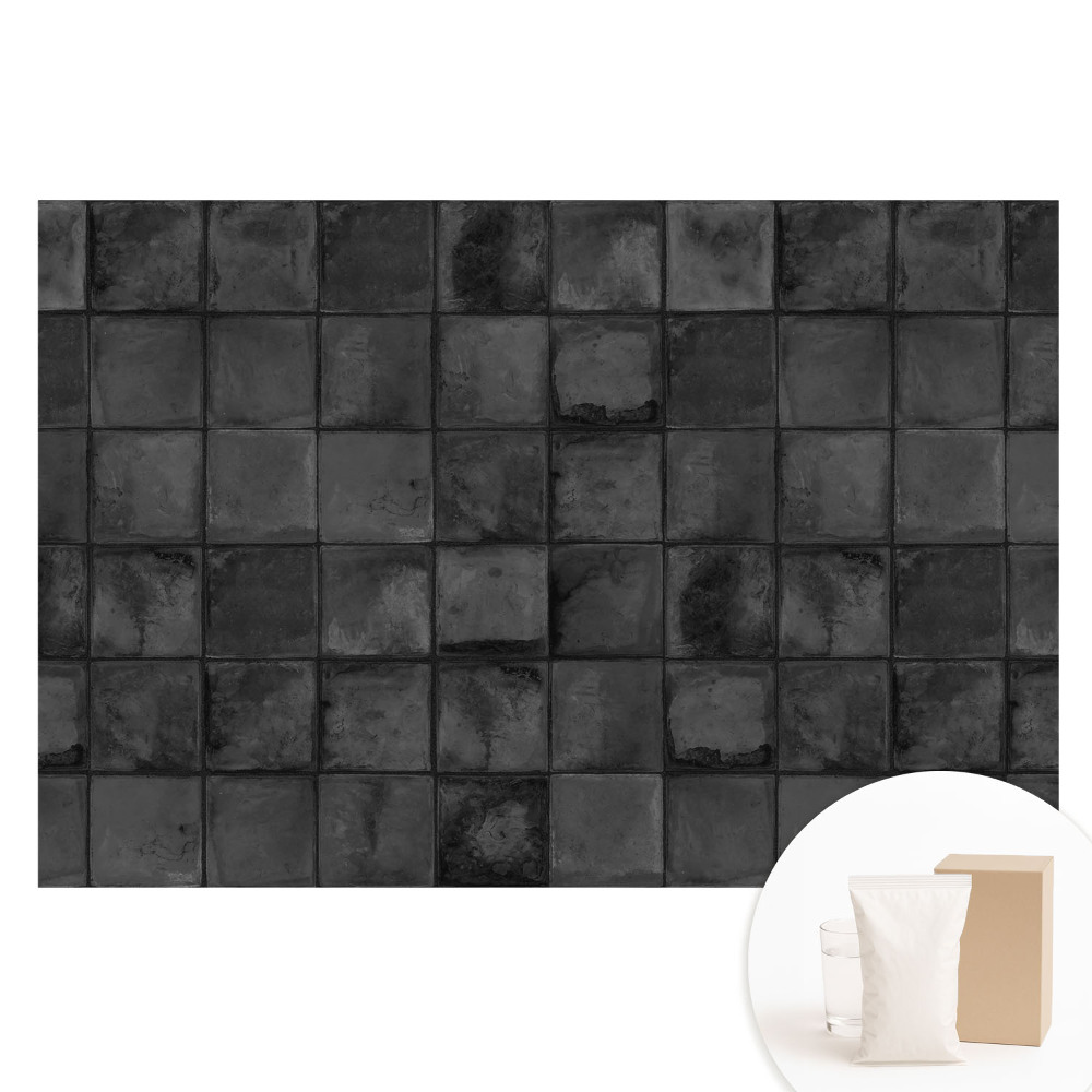 Fototapeta z nadrukiem na flizelinie Szare prostokątne kafelki wzór geometryczny