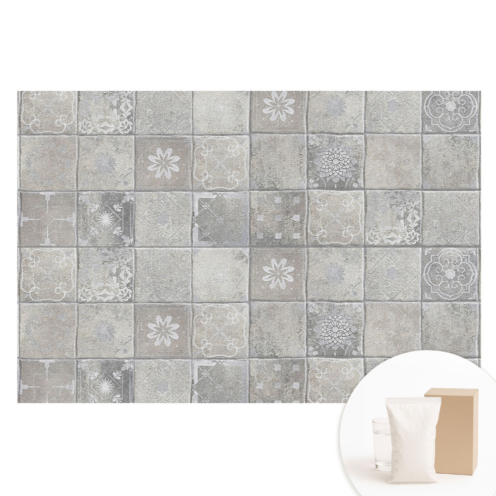 Fototapeta flizelinowa z nadrukiem Stylowe płytki w odcieniach szarości i beżu