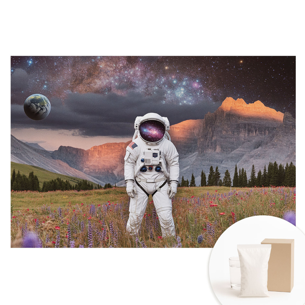 Fototapeta na flizelinie Surrealistyczny astronauta w górach