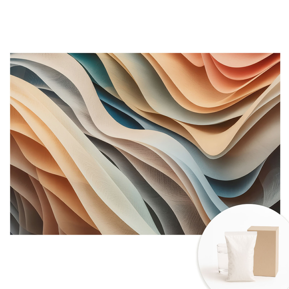 Fototapeta z nadrukiem na flizelinie Pastelowe falujące warstwy abstrakcja