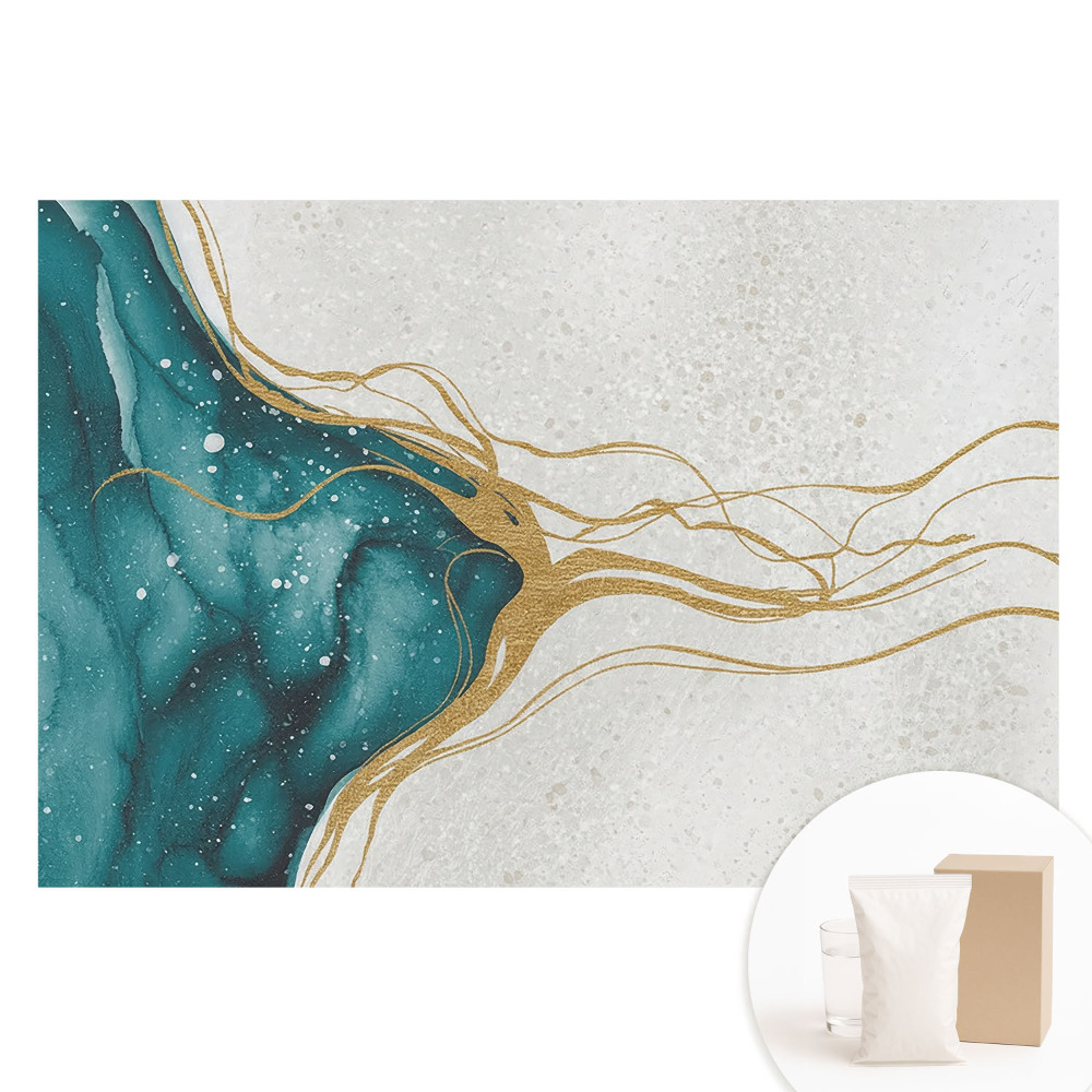 Tapeta fotograficzna na flizelinie Abstrakcja w turkusie i żółci