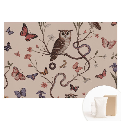 Fototapeta flizelinowa z nadrukiem Naturalna sielanka motyle i kwiaty