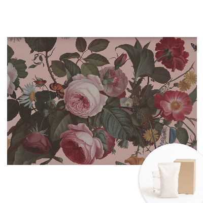 Duża fototapeta na ścianę Kwiaty i motyle harmonia natury