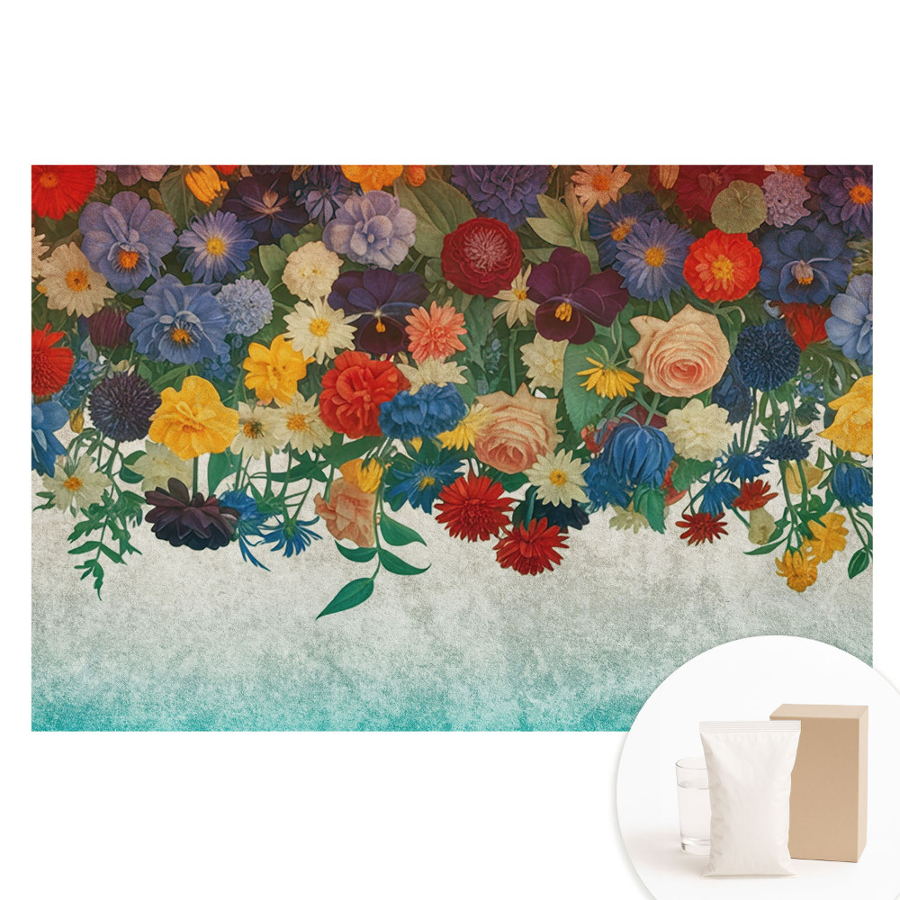 Fototapeta z nadrukiem na flizelinie Kwiatowy motyw rustykalny harmonia.