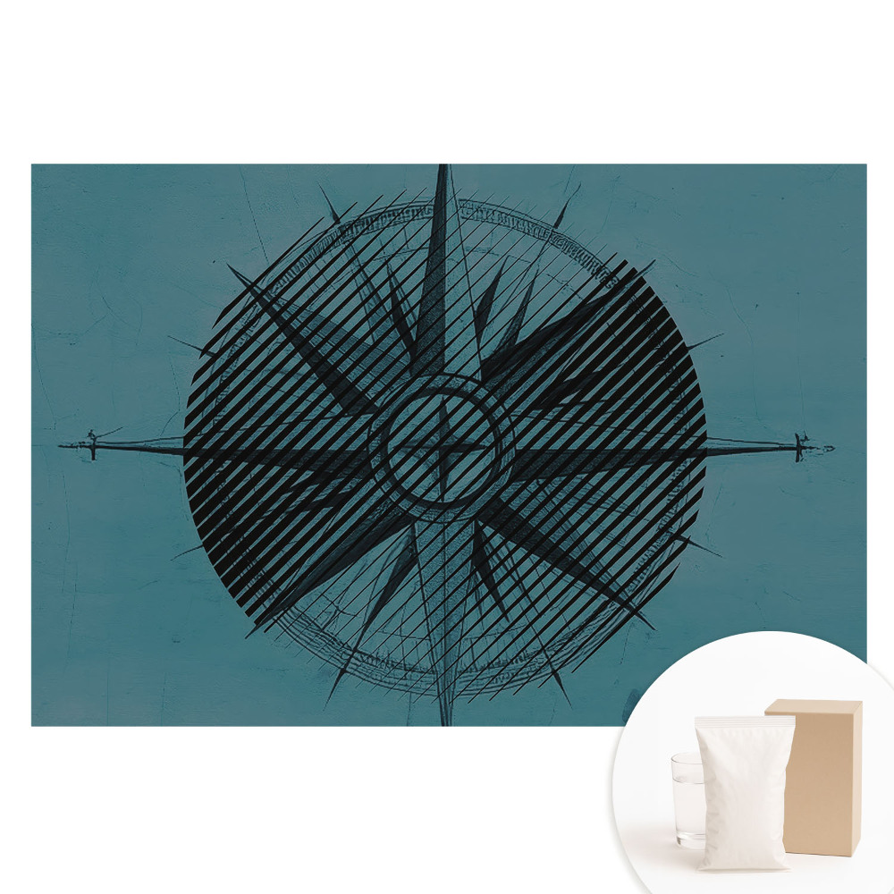 Fototapeta na flizelinie Abstrakcyjny kompas na błękitnym tle