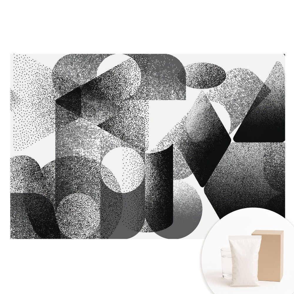 Fototapeta z nadrukiem na flizelinie Abstrakcyjne figury geometryczne czerń szarość