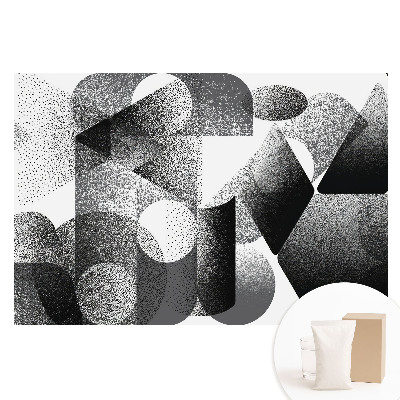 Fototapeta flizelinowa z nadrukiem abstrakcyjne figury geometryczne w odcieniach czerni i szarości